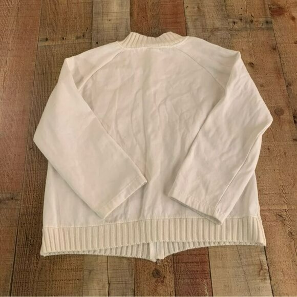 Habana cream zip up grandma core cardigan sweater with sequins medium petite - Picture 8 of 8